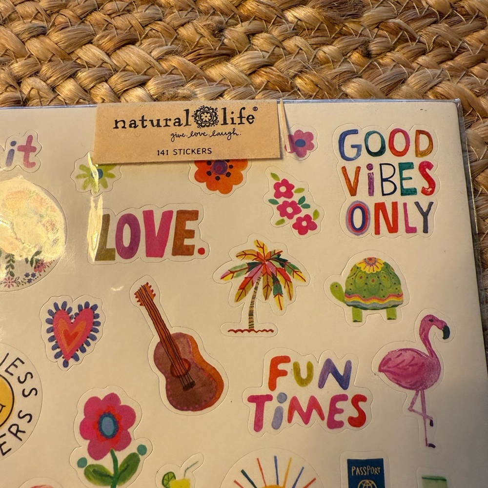 Natural Life Sticker Sheet with Colorful Designs - Picture 2 of 4